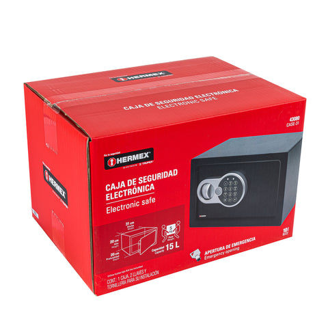 Caja de seguridad electrónica, chica, HERMEX | CASE-31 | 43080