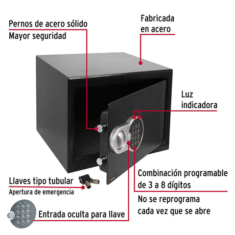 Caja de seguridad electrónica, mediana, HERMEX | CASE-35 | 43081