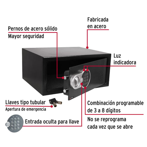 Caja de seguridad electrónica, Laptop, HERMEX | CASE-43 | 43082