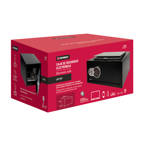 Caja de seguridad electrónica, Laptop, HERMEX | CASE-43 | 43082