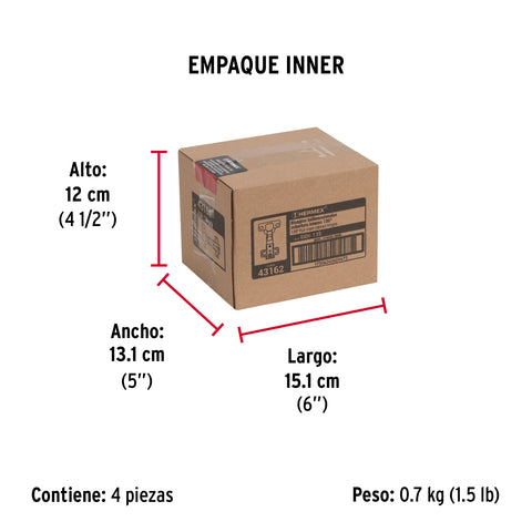 Bolsa c/2 bisagras bidimensionales de 135° cobertura interna | BIDI-135 | 43162