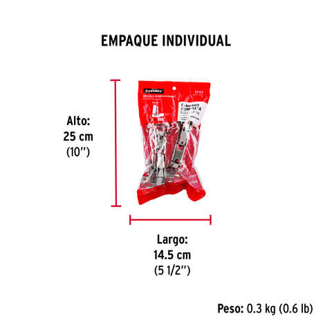 Bolsa c/2 bisagras bidimensionales de 165°cobertura completa | BIDI-165C | 43163