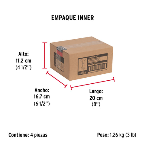 Bolsa c/2 bisagras bidimensionales de 165°cobertura completa | BIDI-165C | 43163