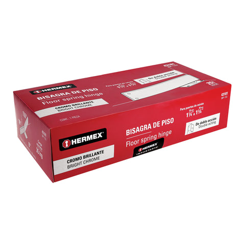 Bisagra de piso doble acción, acero cromado, HERMEX | BIP-153 | 43181