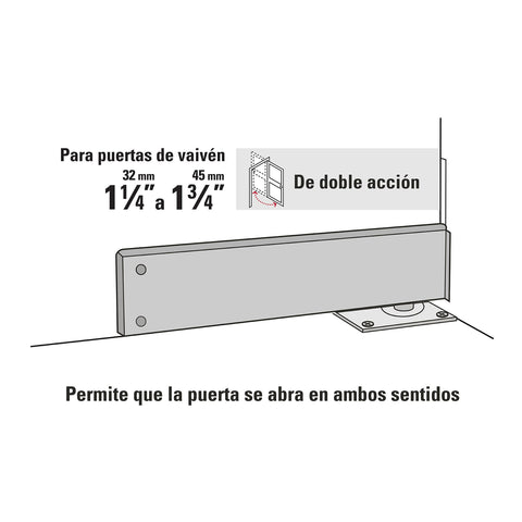 Bisagra de piso doble acción, acero cromado, HERMEX | BIP-153 | 43181