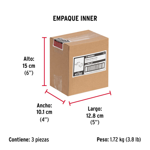 Bisagra de doble acción 3' acero latonado, HERMEX | BID-301 | 43182