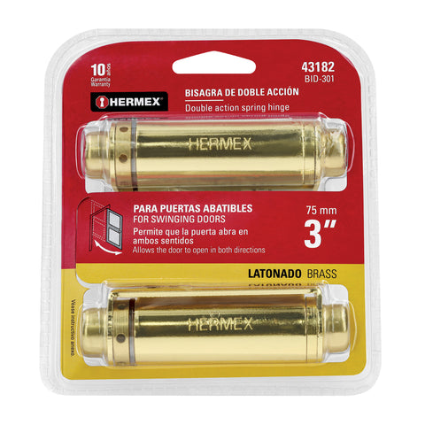 Bisagra de doble acción 3' acero latonado, HERMEX | BID-301 | 43182