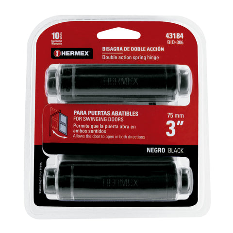 Bisagra de doble acción 3' acero negro, HERMEX | BID-306 | 43184