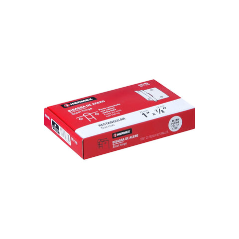 Bisagra rectangular 1' acero pulido, HERMEX | BR-100 | 43185