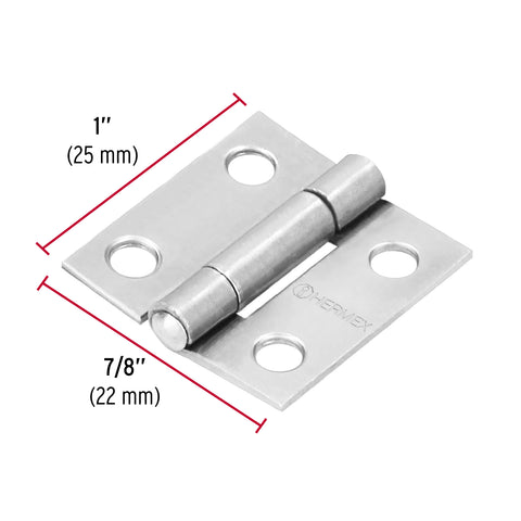 Bisagra rectangular 1' acero pulido, HERMEX | BR-100 | 43185