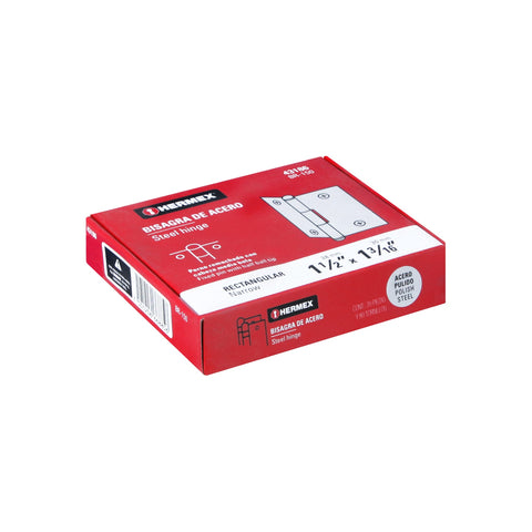 Bisagra rectangular 1-1/2' acero pulido, HERMEX | BR-150 | 43186