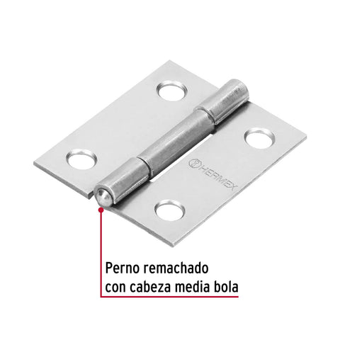 Bisagra rectangular 1-1/2' acero pulido, HERMEX | BR-150 | 43186