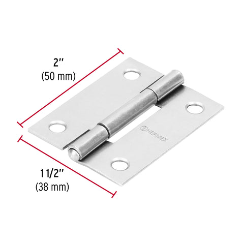 Bisagra rectangular 2' acero pulido, HERMEX | BR-200 | 43187