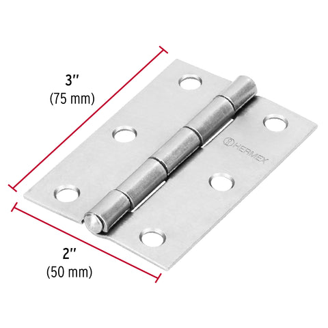 Bisagra rectangular 3' acero pulido, HERMEX | BR-300 | 43189