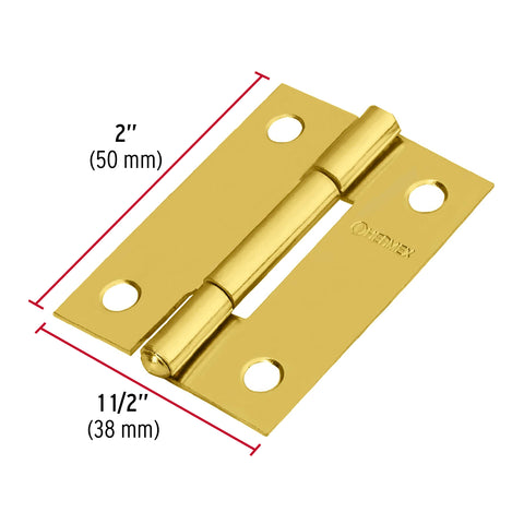 Bisagra rectangular 2' acero latonado, HERMEX | BR-201 | 43194