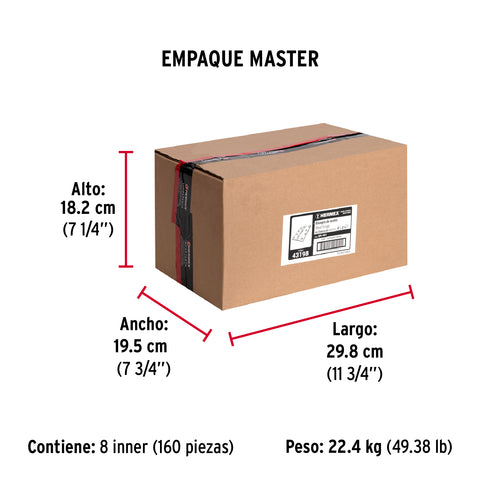Bisagra rectangular 4' acero latonado, HERMEX | BR-401 | 43198