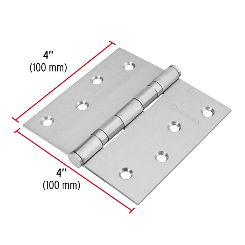 Bisagra cuadrada 4' acero inox, cabeza plana, HERMEX | BC-404P | 43229
