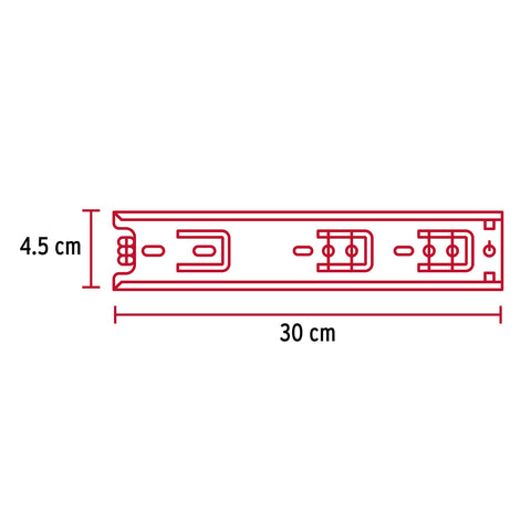 Bolsa con 2 correderas extensión 30 cm p/cajón, ancho 4.5 cm | COR-430 | 43270