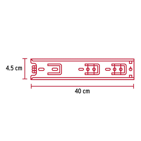 Bolsa con 2 correderas extensión 40 cm p/cajón, ancho 4.5 cm | COR-440 | 43272
