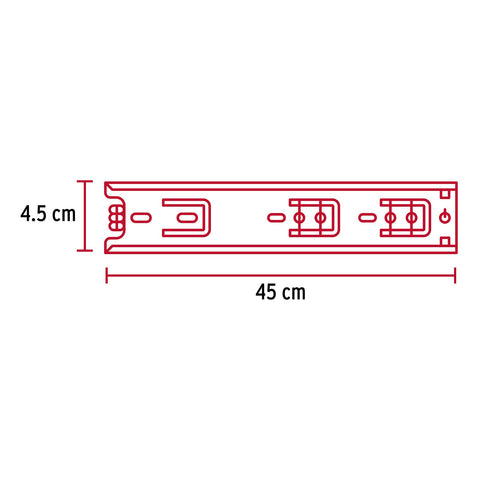 Bolsa con 2 correderas extensión 45 cm p/cajón, ancho 4.5 cm | COR-445 | 43273
