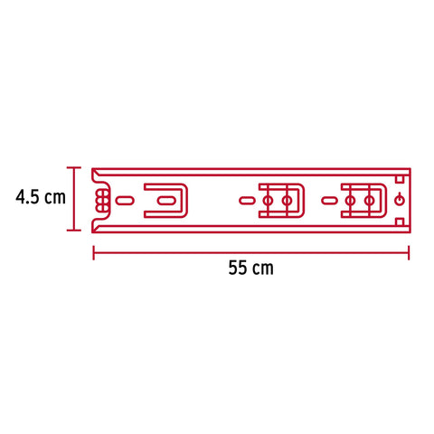 Bolsa con 2 correderas extensión 55 cm p/cajón, ancho 4.5 cm | COR-455 | 43275