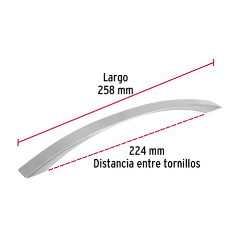 Jaladera de 224mm, línea Moderna, níquel, HERMEX | JAL-0713 | 43379