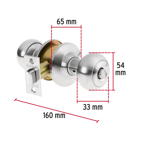 Cerradura tipo oval para baño, cromo mate, HERMEX | CEPO-32B | 43450