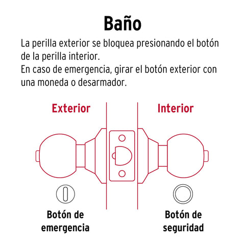 Cerradura tipo oval para baño, latón brillante, HERMEX | CEPO-12B | 43456