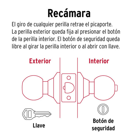 Cerradura tipo oval para recámara, latón brillante, HERMEX | CEPO-12R | 43458