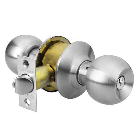 Cerradura tipo esfera para entrada, cromo mate, HERMEX | CEPO-31E | 43463