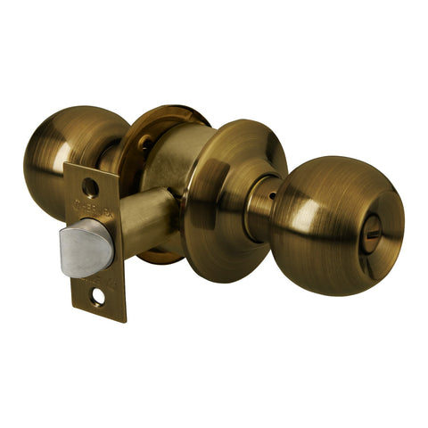 Cerradura tipo esfera para baño, latón antiguo, HERMEX | CEPO-21B | 43468