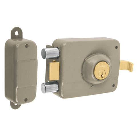 Cerradura sobreponer izq 2 barras clásica, llave tradicional | CS-90I | 43483