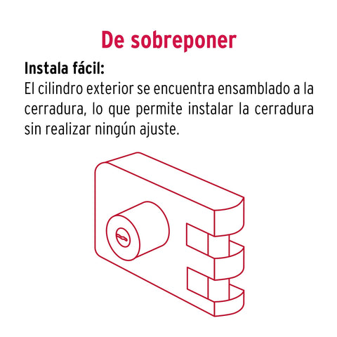 Cerradura sobreponer, puerta corrediza, instala-fácil, izq. | CS-95I | 43489