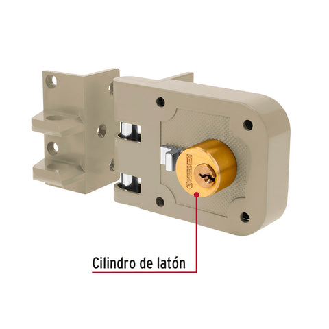 Cerradura sobreponer, puerta corrediza, clásica, izquierda | CS-65I | 43495