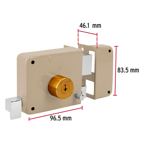 Cerradura sobreponer derecha clásica, llave tetra, blíster | CS-80DB | 43529