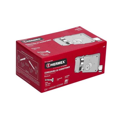 Cerradura sobreponer izquierda clásica, llave tetra, caja | CS-80I | 43530