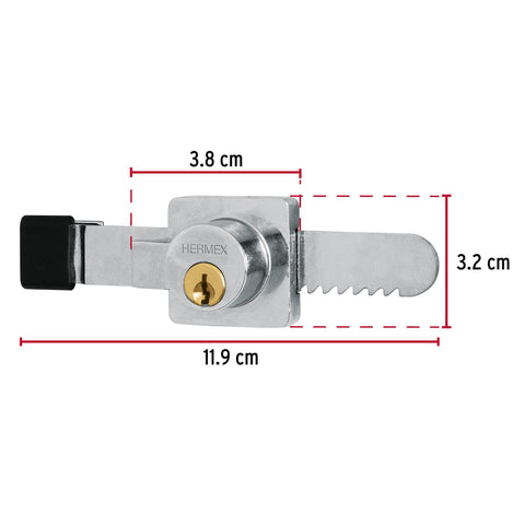 Cerradura para vitrina, HERMEX | CV-10 | 43535