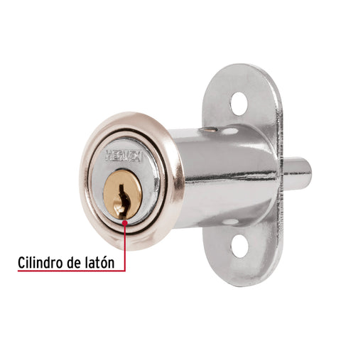Cerradura para mueble, modelo 20, cromo, HERMEX | CM-20C | 43561