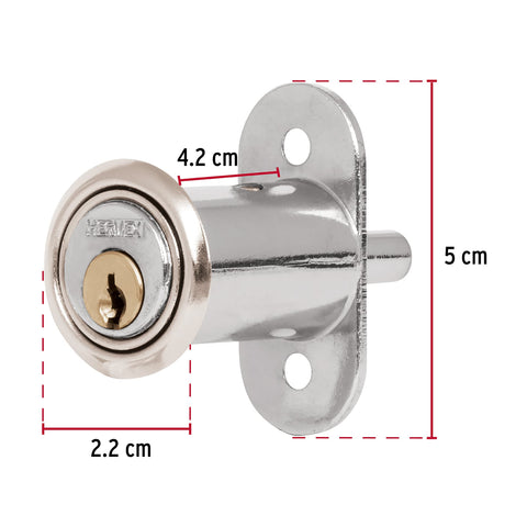 Cerradura para mueble, modelo 20, cromo, HERMEX | CM-20C | 43561