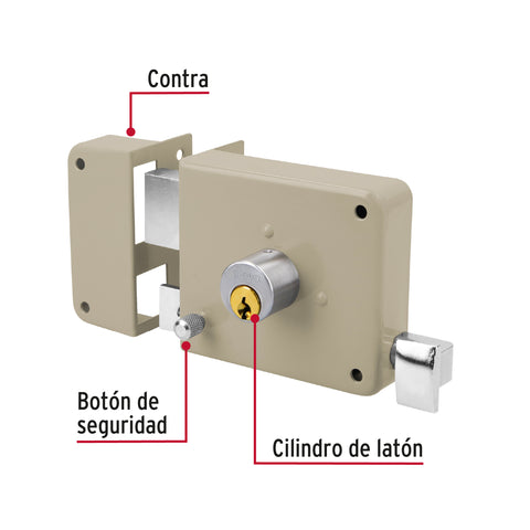 Cerradura sobreponer izq instala-fácil, tradicional, caja | CS-75I | 43575