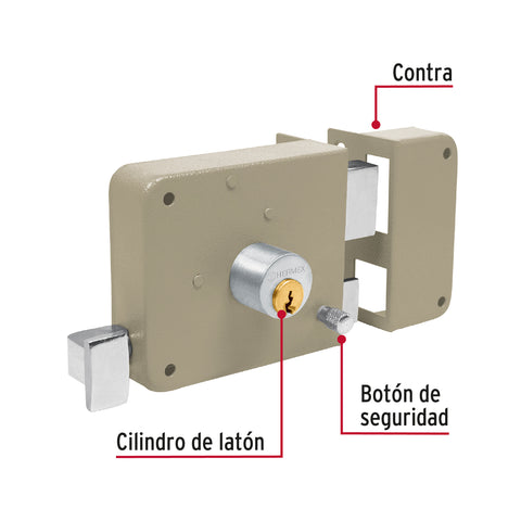 Cerradura sobreponer der instala-fácil, tradicional, caja | CS-75D | 43576