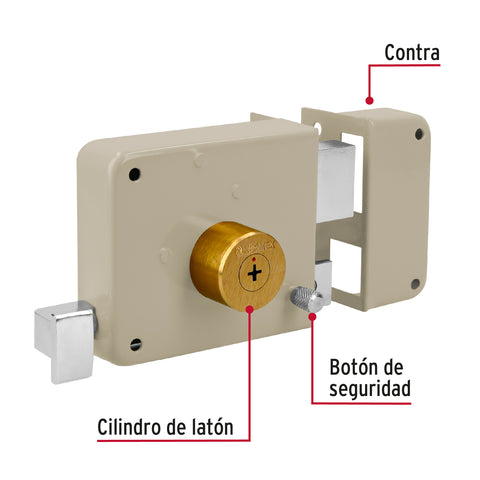 Cerradura sobreponer der instala-fácil, llave tetra, caja | CS-85D | 43578