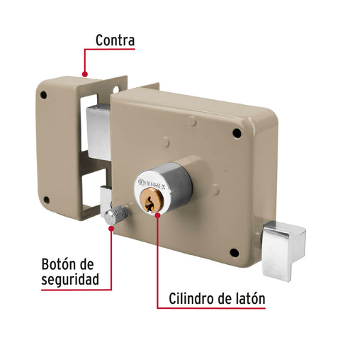 Cerradura sobreponer izq clásica, llave tradicional, blíster | CS-70IB | 43582