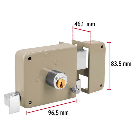 Cerradura sobreponer der clásica, llave tradicional, blíster | CS-70DB | 43583