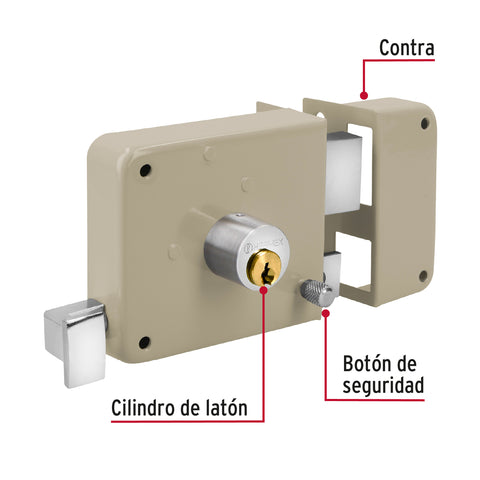Cerradura sobreponer der instala-fácil, tradicional, blíster | CS-75DB | 43585
