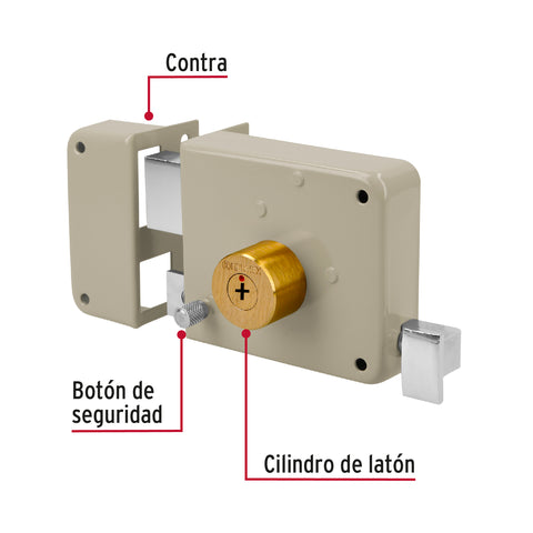 Cerradura sobreponer izq instala-fácil, llave tetra, blíster | CS-85IB | 43586