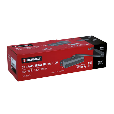 Cierrapuertas hidráulico color negro, HERMEX | CIPU-H | 43607