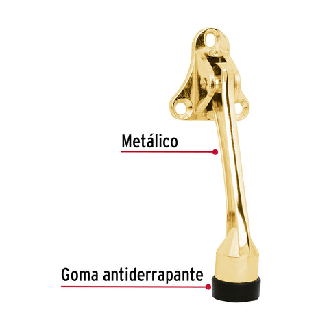 Fijapuerta metálico, acabado latón brillante, HERMEX | FIPU-1 | 43641
