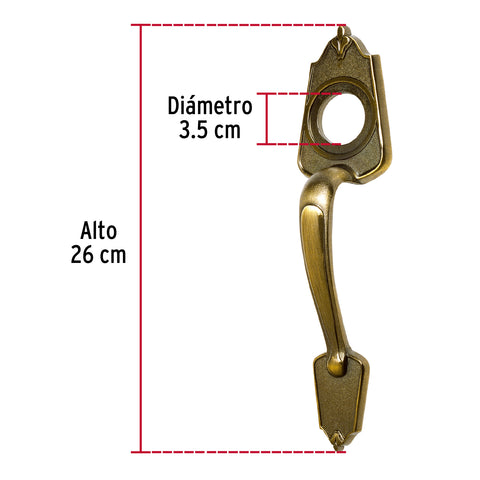 Chapetón metálico para puerta, acabado latón antiguo | MADE-2 | 43651