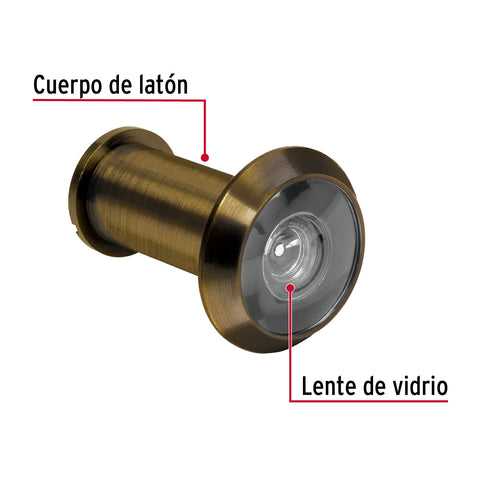 Mirilla de seguridad acabado latón antiguo, HERMEX | MIRI-2 | 43673